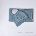 Women knitted beanie and scarf set